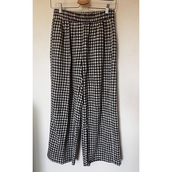 Mat De Misaine Gingham Cotton Wide Leg Check Pull On Pants Size EU38 - Picture 4 of 12